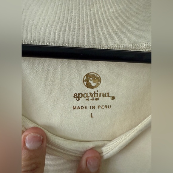 Spartina 449 Womens Island Fringe Dress Large Cream Kalalanta Ikat Palm Preppy - Picture 12 of 14